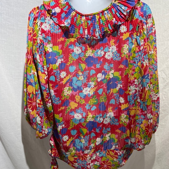 Beautiful Vintage 80s Diane Freis Top with Waist Stash - Picture 4 of 7